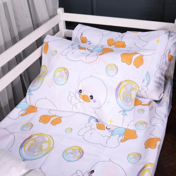 Фото - Комплект постельного белья детский MirSon 110х140 см 17-0895 Baby Ducks white Бязь (2200012392836)